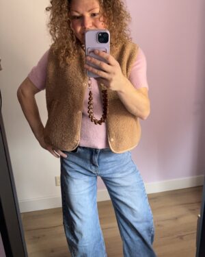 Teddy gilet beige